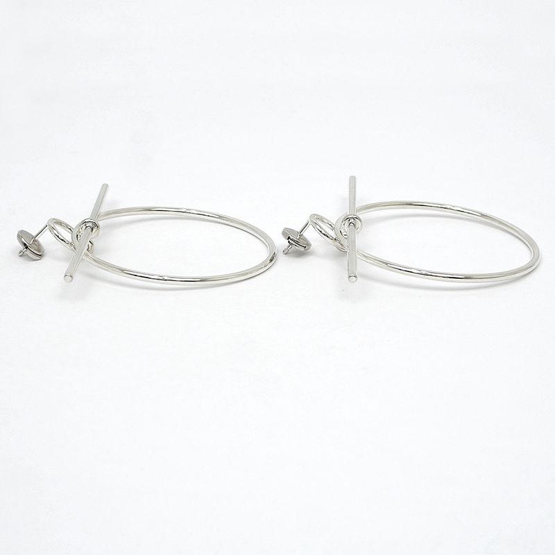 Hermes Earrings Loop MM Pair Ag925 SV Silver Jewelry Accessories Small