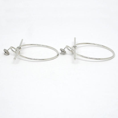 Hermes Earrings Loop MM Pair Ag925 SV Silver Jewelry Accessories Small