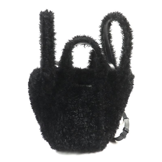 Balenciaga 672793 Everyday 2.0 Xs Logo Embroidered F Fur Shoulder Tote Bag