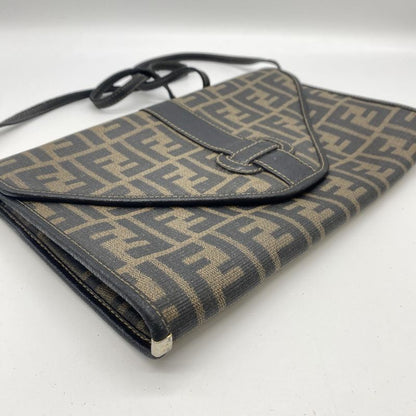 Fendi Shoulder Bag Sakosh Pouch Zucca PVC Brown Black Ladies Men Fashion