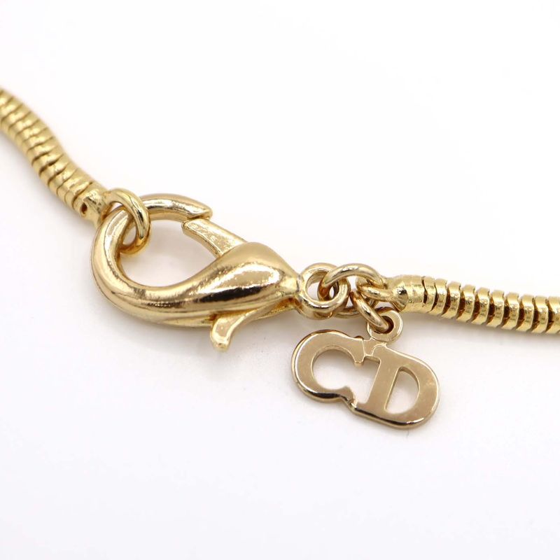 Christian DIOR CD Logo Necklace Accessory Approx 20g Gold Color Ok623