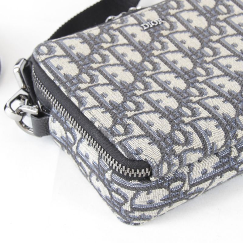 Christian Dior Oblique Jacquard Shoulder Bag Canvas Women's