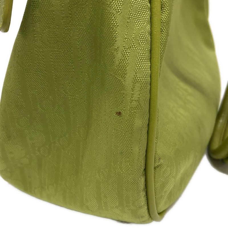 Dior/christian Dior Handbag Trotter Light Green Ribbon Leather