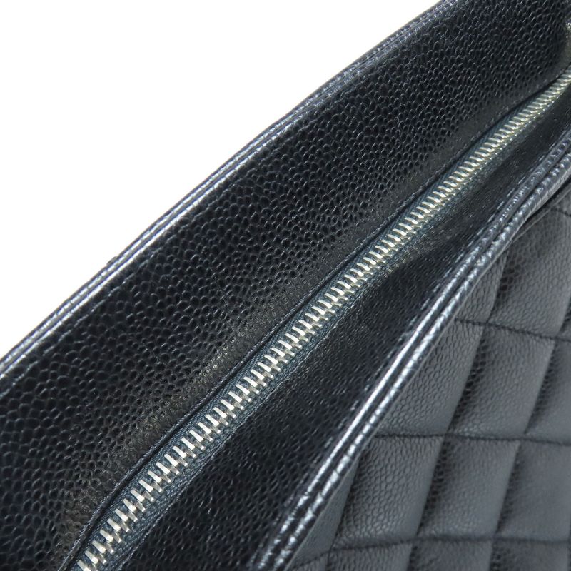 Chanel Reprint Tote Silver Hardware Tote Bag Grained Calfskin Women's