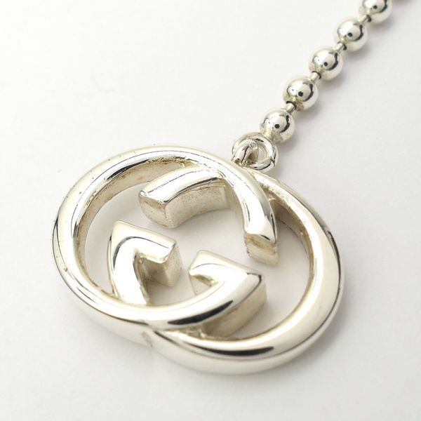 Gucci Interlocking G Necklace Silver Ag925 Ball Chain With Box Double G Gucci