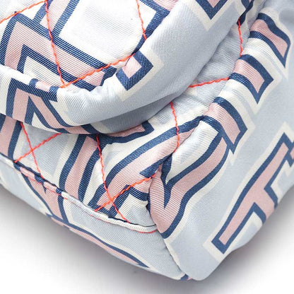 Chanel Logo Design Backpack Matelasse Neon Stitching White And Blue