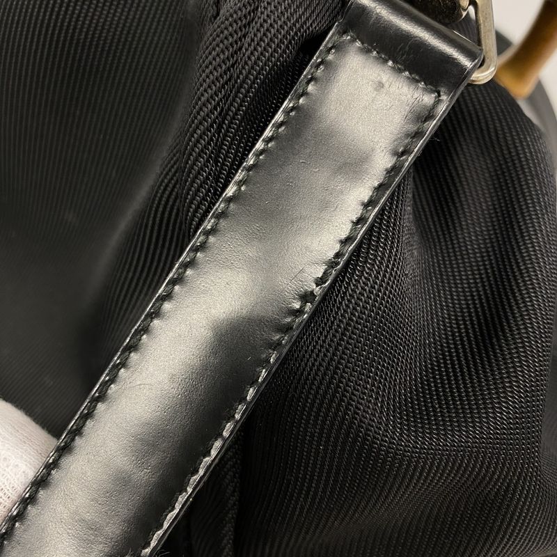 Gucci Handbag Bamboo 000 2058 0509 5 Nylon Black Silver Hardware 2way Bag Ladies