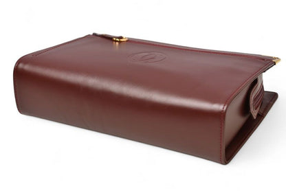 Cartier Clutch Bag Must Line Cartier Vintage Men's Bag Leather Bordeaux