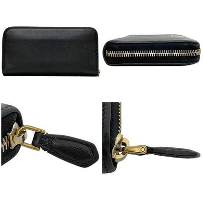 Prada Round Zipper Long Wallet Black NERO 1ml506 Excellent Condition
