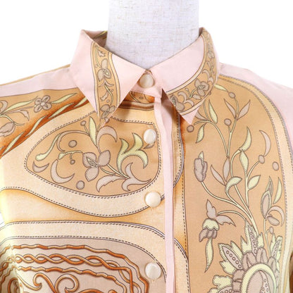 Hermes Vintage Cashmere-blend Twill Laine Silk-switched Knit Short-sleeved Polo