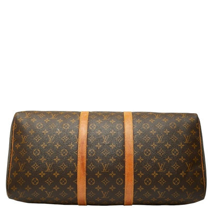 Louis Vuitton Monogram Keepall 55 Boston Bag Travel Bag M41424 Brown PVC