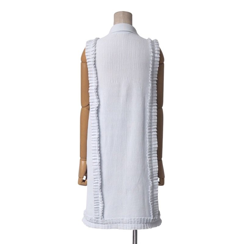 Chanel Dress Size 34 P54 Ruffle Embellishment Knit Sleeveless Dress With
