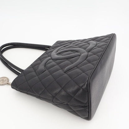 Chanel Chanel Medallion Tote Caviar Black Silver Hardware Bag