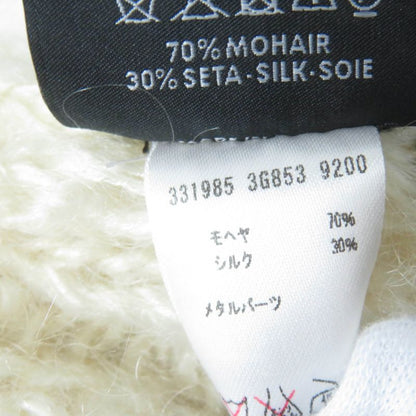 Gucci 331985 Mohair Silk Interlocking G Knit Hat Knit Cap Ivory L Made In Italy