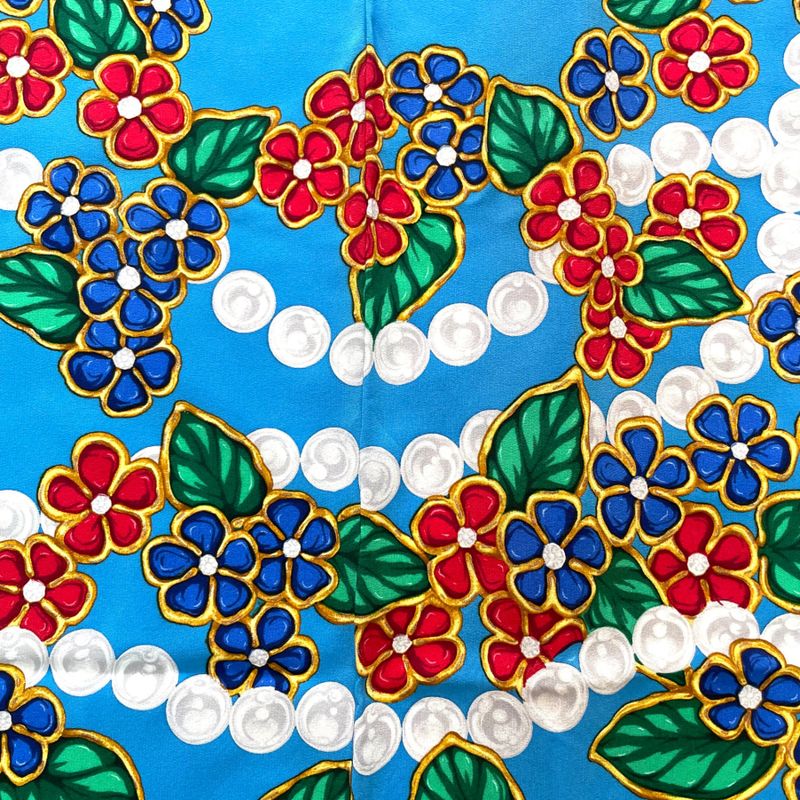 Chanel Large Scarf Silk Jewelry Pattern Multicolor