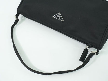 Authentic Prada Nylon Accessory Pouch Handbag Black Bag Pre-owned [follow-up