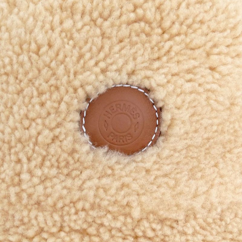 Hermes Forbe Mouton Bucket Hat Beige Size 58 Accessory Ladies Women