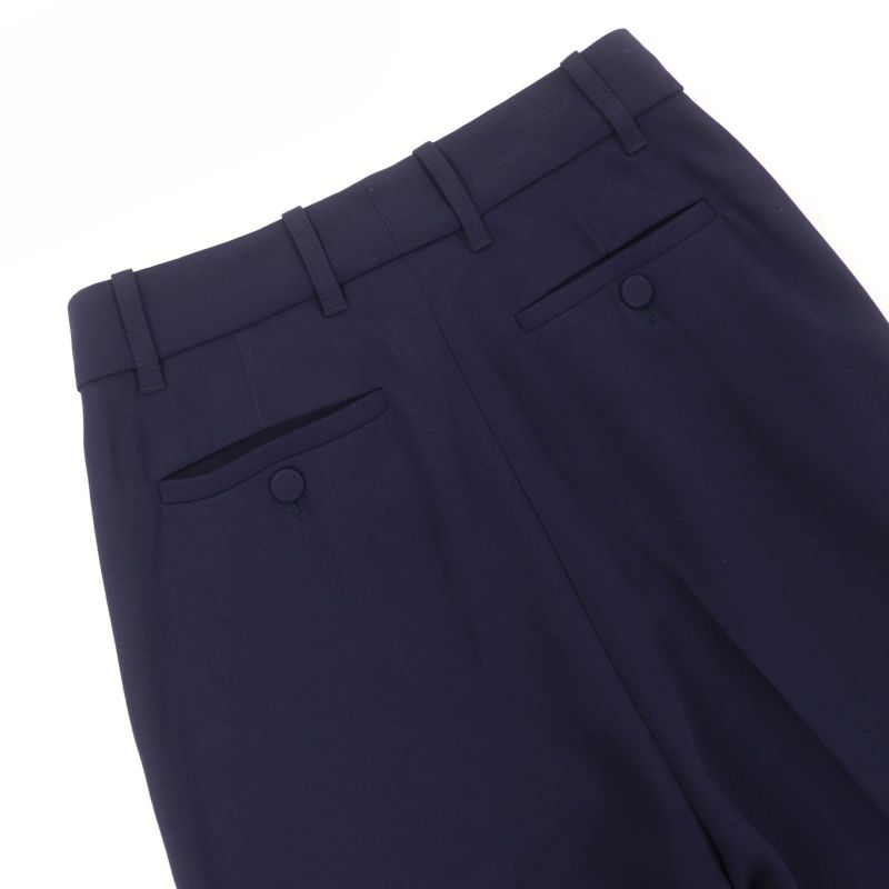 Gucci 624955 Center Press Wide Pants With Logo Patch Navy 36 Made In Italy