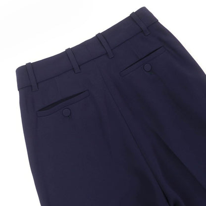 Gucci 624955 Center Press Wide Pants With Logo Patch Navy 36 Made In Italy