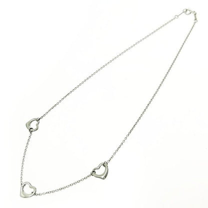 Tiffany & Co Silver Elsa Peretti Open Heart 3strand Necklace 4.3g 925 Engraved