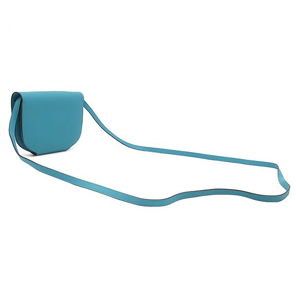Hermes Shoulder Bag Mini Convoyeur Vosuift Turquoise Silver Hardware Blue