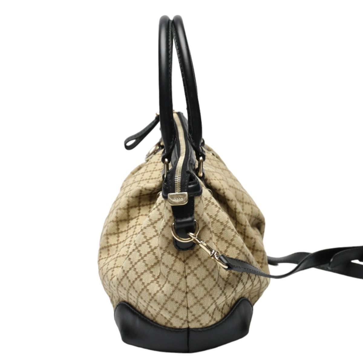 Gucci 2-way Shoulder Bag Diamante Black And Beige