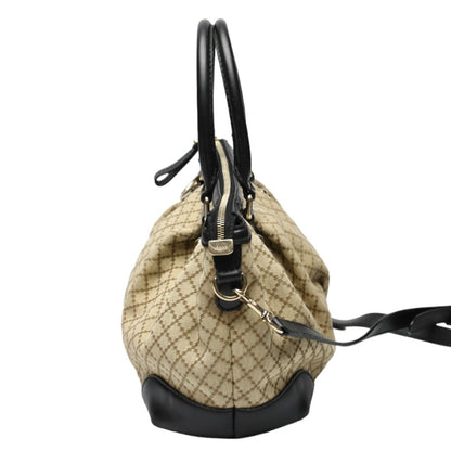 Gucci 2-way Shoulder Bag Diamante Black And Beige