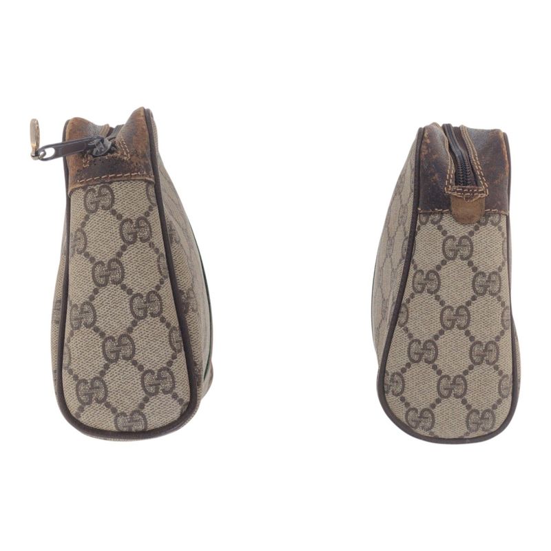Gucci Vintage Sherry Line Old Gucci Beige Gold Hardware GG Supreme Canvas/leathe