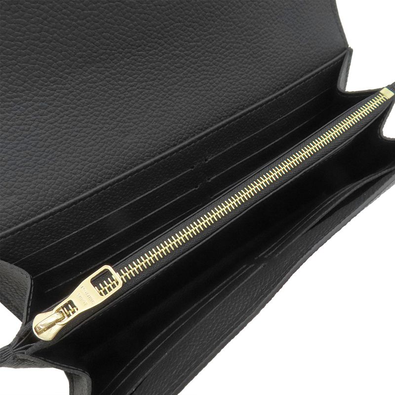 Louis Vuitton Long Wallet Portefeuille Sarah Monogram Empreinte Black and Beige