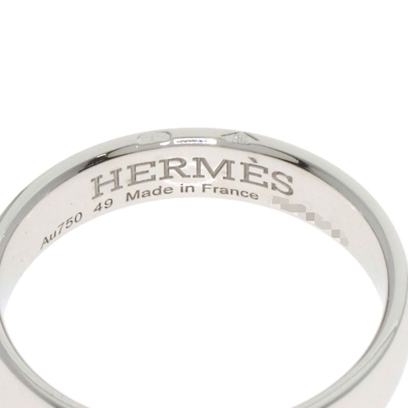 Hermes Ever Hera Cles Diamond #49 Ring 18K White Gold Ladies