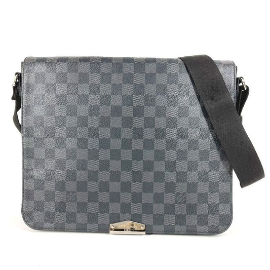 Louis Vuitton Shoulder Bag District MM NV2 N40350 Damier Graphite Canvas Black