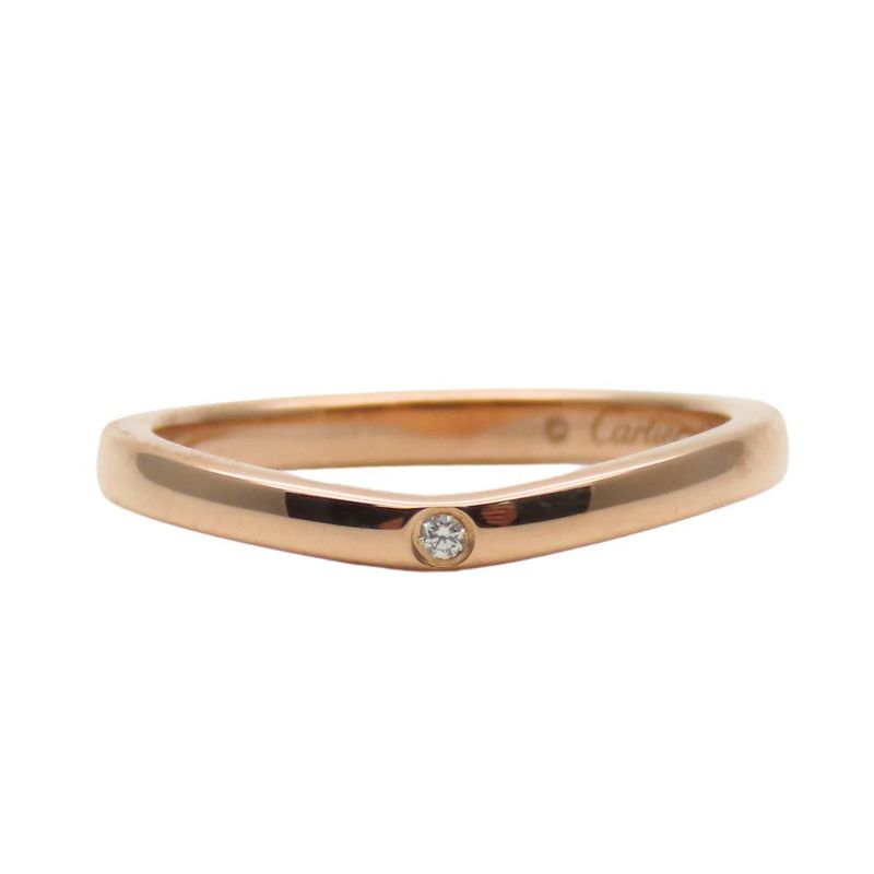 Cartier Ring - Ballerina 48 18K Pink Gold With Diamonds Approx 2.18g Pink Gold