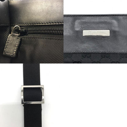 Gucci 27639 Light Shape Shoulder Bag Crossbody Black GG Canvas/leather Men
