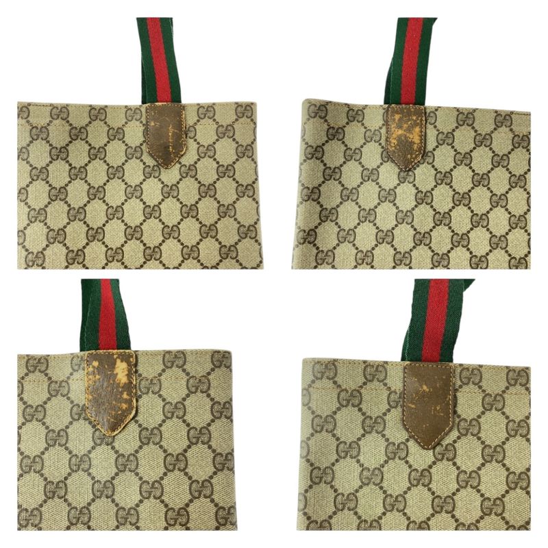 Gucci Vintage Old Gucci Sherry Line Beige GG Supreme Canvas 002 63 0048 Tote
