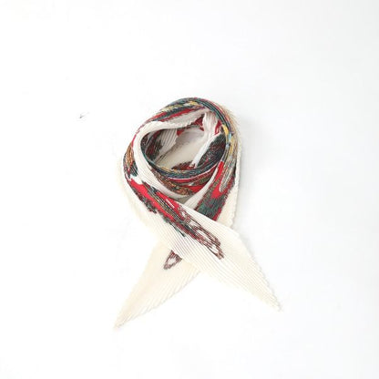 Hermes Pleated Carré Pleated Scarf Grands Fonds Deep Sea Fish Scarf Hermes Red