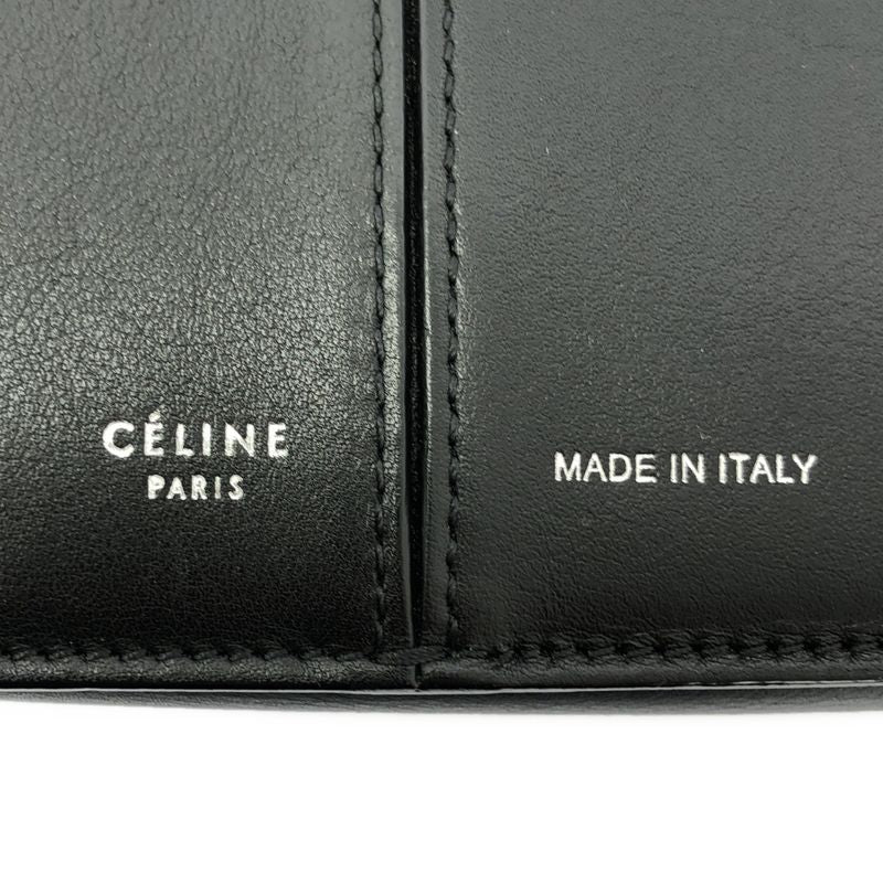 Celine - Chain Tri-fold 2way Leather Logo Clutch Bag With Chain Shoulder -
