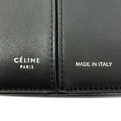 Celine - Chain Tri-fold 2way Leather Logo Clutch Bag With Chain Shoulder -