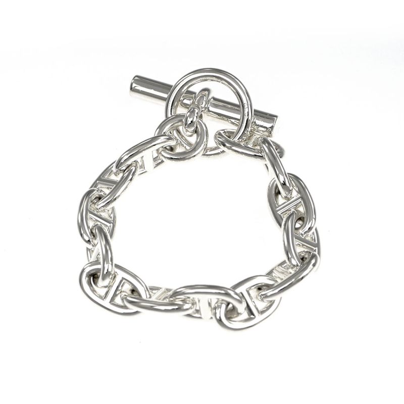 Hermes Chaine D'ancre MM 13 Frames Ag925 Silver - Bracelet Bangle