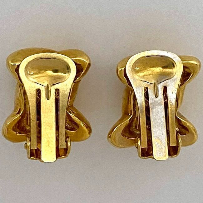 Celine Earring Gold Triomphe Excellent Condition Rare GP Used
