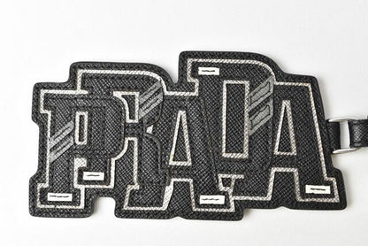 Prada Key Ring Key Holder Bag Charm Prada Logo Patchwork Caracter 2tl253 NERO