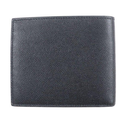 Saint Laurent Paris 396307 Leather Logo Compact Wallet Billfold Wallet Black