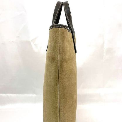 Loewe Tote Bag Beige Brown Anagram Excellent Condition Suede Leather
