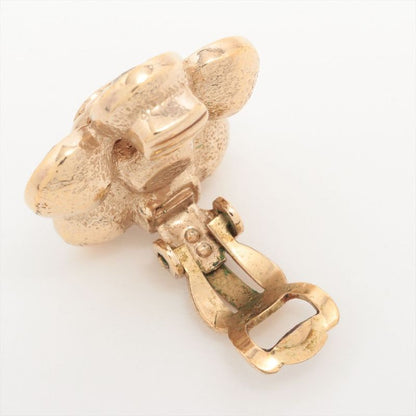 Chanel Coco Mark Flower Earrings (one Side Only) 06A GP And Rhinestone Gold