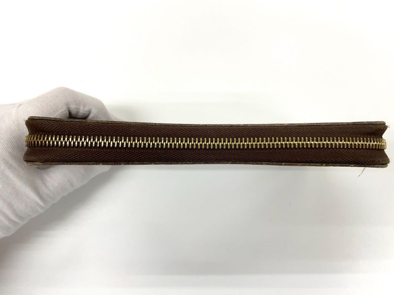 Louis Vuitton Damier Zippy Organizer Round Zip Wallet Long Wallet N60003 Brown