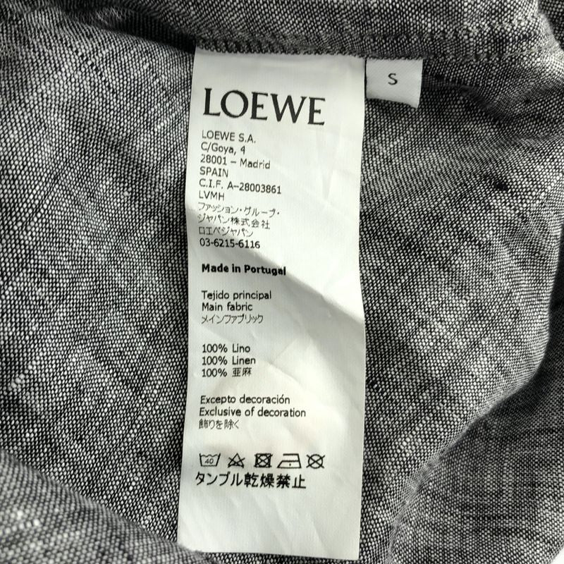Loewe - Two Tone Linen Long Sleeve Shirt - S - Gray Green - Mens