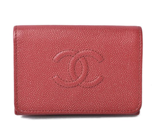 Chanel Mini Wallet Trifold Wallet Chanel Wallet Coco Mark Caviar Skin Dah Cles
