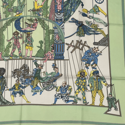 Hermes Carre 90 LE Temps Des Marionnettes Time Of The Marionettes Silk Scarf