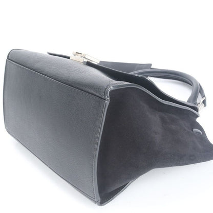 Celine Trapeze Small Leather 2WAY Shoulder Bag Shoulder Tote Hand Black Women's