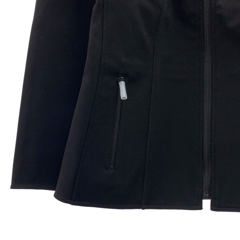 Hermes - Rayon Stretch Collarless Zip Up Jacket - 40 - Black - Women
