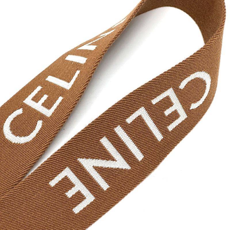 Celine Shoulder Strap Logo Canvas/leather Brown
